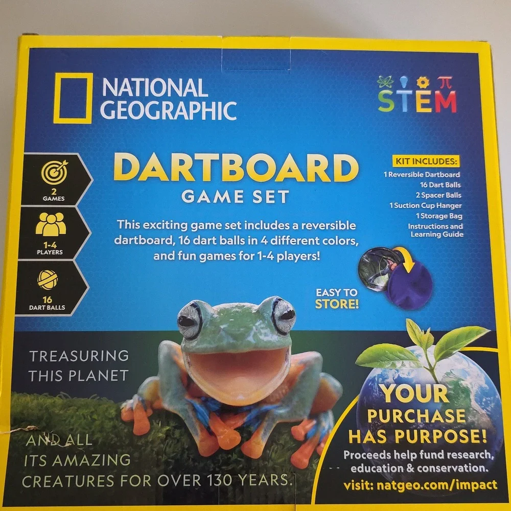 National Geographic Reversible DartBoard Game Set